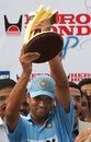 Rahul Dravid poses with the trophy, India v Sri Lanka, 4th ODI, Visakhapatnam, February 17, 2007