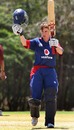 Taylor raises her bat after completing her 100, finished with an unbeaten 113, Australia v England, ICC Quadrangular Tournament, Chennai, February 25, 2007
