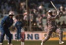 Nathan Astle cuts during his century, New Zealand v England, 1st match, Ahmedabad, February 14, 1996