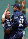 Glenn Rogers celebrates a Sri Lankan wicket, Sri Lanka v Scotland, 3Ws Oval, Barbados, March 5, 2007