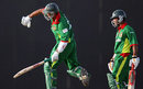 Mashrafe Mortaza punches the air in delight after hitting the winning runs to beat New Zealand, Bangladesh v New Zealand, World Cup warm-up, Bridgetown, March 6, 2007