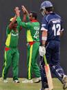 Abdur Razzak celebrates one of his three wickets, Bangladesh v Scotland, 2007 World Cup warm-up, Bridgetown, March 8, 2007