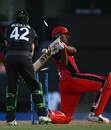 Umar Bhatti swings and misses as Canada's tail falls away, Canada v New Zealand, St Lucia, March 22, 2007