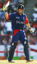Ed Joyce raises his bat to acknowledge his excellent fifty, England v Kenya, Group C, St Lucia, March 24, 2007