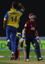Tim Groenewald celebrates the dismissal of Lance Klusener, Warwickshire v Northamptonshire, Twenty20 Cup, Edgbaston, June 26, 2007