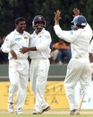 Muttiah Muralitharan celebrates  the dismissal of Mohammad Ashraful and inches closer to the 700 wicket milestone, 
Sri Lanka v Bangladesh, The Asgiriya Stadium, Kandy, July 14, 2007
