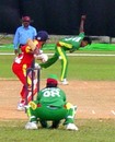 Panna Ghosh bowls to China opener Sun Huan, Bangladesh women v China women, ACC women's tournament, Johor, July 15, 2007