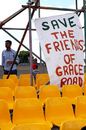 Friends of Grace Road protest against the pending closure of their shop,
Leicestershire v Kent, Pro40, Grace Road, June 14, 2007

