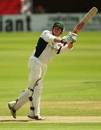 John Maunders flicks through the leg side as play finally starts at Grace Road, Leicestershire v Middlesex, County Championship, Grace Road, July 22, 2007
