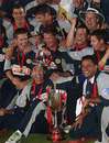 Kent celebrate with the Twenty20 Cup after their four-wicket win, Gloucestershire v Kent, Twenty20 final, Edgbaston, August 4, 2007
