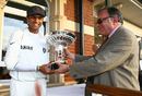 Rahul Dravid receives the Pataudi Trophy from Mansur Ali Khan Pataudi, England v India, 3rd Test, The Oval, 5th day, August 13, 2007 Rahul Dravid receives the Pataudi Trophy from Mansur Ali Khan Pataudi, England v India, 3rd Test, The Oval, 5th day, August 13, 2007