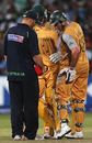 Michael Hussey shows the team physio Alex Kountouris where it hurts, Australia v India, 2nd semi-final, ICC World Twenty20, Durban, September 22, 2007