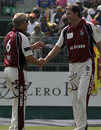 Glenn McGrath and Shane Warne shake hands during the Hong Kong Cricket Sixes, Kowloon Cricket Club, October 27, 2007 Glenn McGrath and Shane Warne shake hands during the Hong Kong Cricket Sixes, Kowloon Cricket Club, October 27, 2007