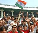 Indian fans keep the cheer, Delhi v Pakistan XI, warm-up match, Delhi, November 2, 2007