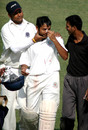 Hemal Watekar retired hurt at 100 after being struck on the nose by a rising delivery by Gagandeep Singh, Punjab v Andhra, Ranji Trophy Super League, Group B, 1st round, 4th day, Amritsar, November 6, 2007 