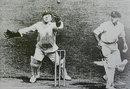 George Duckworth barks an appeal against Don Bradman, England v Australia, The Oval, August 12, 1930