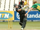 Scott Styris tries to launch Shaun Pollock over the infield, South Africa v New Zealand, 1st ODI, Durban, November 25, 2007
