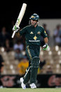 Ricky Ponting celebrates his hundred, Australia v New Zealand, 1st ODI, Chappell-Hadlee Trophy, December 14, 2007
