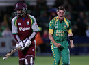 Dale Steyn is pumped after bowling Runako Morton, South Africa v West Indies, 1st Twenty20, Port Elizabeth, December 16, 2007