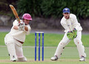 Daniel Flynn kneels down to drive, Auckland v Northern Districts, State Championship, Eden Park Outer Oval, December 12, 2007 
