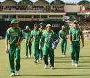 South African cricketers leave the field after losing to Australia during the ICC Cricket World Cup 2007 semi-final match at Beausejour cricket ground in Gros Islet, St Lucia,