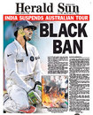 The lead story in the <I>The Herald Sun</I> as the row escalates, January 8, 2008
