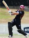Andrew Strauss cuts behind square on his debut for Northern Districts, Northern Distrcits v Otago, Hamilton, January 13, 2008