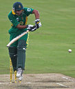 Justin Ontong jumps back and nudges to leg, South Africa v West Indies, 1st ODI, Centurion, January 20, 2008