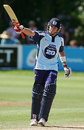Lou Vincent celebrates his half-century, Auckland v Wellington, State Twenty20, Auckland, January 28, 2008