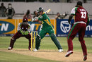 AB de Villiers steps back to cut off the legspinner Rawl Lewis, South Africa v West Indies, 4th ODI, Durban, February 1, 2008