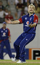 Luke Wright waits expectantly for someone to catch the ball off his bowling, New Zealand v England, 1st Twenty20, Auckland, February 5, 2008