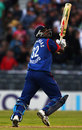 Dimitri Mascarenhas uppercuts his first ball for six, New Zealand v England, 2nd Twenty20, Christchurch, February 7, 2008