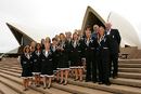 England's Ashes-winning side celebrate, Sydney, February 17, 2008