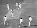 Vic Pollard hooks Tony Greig to the boundary, England v New Zealand, 1st Test, Trent Bridge, June 11, 1973