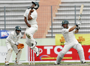 Aftab Ahmed takes evasive action as Mark Boucher belts the ball, Bangladesh v South Africa, 1st Test, Mirpur, 4th day, February 25, 2008 

