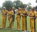 The dejected Australian team after the match, Australia Under-19s v Pakistan U-19s, Under-19 World Cup quarter-finals, Kuala Lumpur, February 25, 2008 
