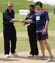 Stuart Law and Chris Adams toss before the start of the Lancashire v Sussex match, Pro ARCH Trophy, Abu Dhabi, March 19, 2008