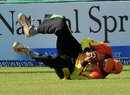 The Champs' Saman Jayantha completes a superb outfield catch, Chennai Superstars v Mumbai Champs, ICL 20s Grand Championship, Panchkula, March 23, 2008