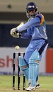 Ibrahim Khaleel lines up to play a shot, India XI v Pakistan XI, Indian Cricket League, Hyderabad, April 11, 2008