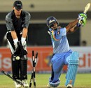 The woodwork is disturbed after Stuart Binny misses, India XI v World XI, final, Indian Cricket League, Hyderabad, April 15, 2008