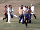 Geoff Boycott is mobbed by fans after making his 100th first-class hundred, England v Australia, 4th Test, Headingley, August 11, 1977 