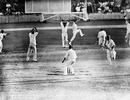 Australian batsman Ian Meckiff is run out with only two balls to go to secure Test cricket's first tie, Australia v West Indies, Brisbane, December 14, 1960 