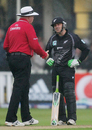 Brendon McCullum can't believe the match is about to be called off, England v New Zealand, 2nd ODI, Edgbaston, June 18, 2008