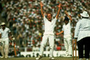 Derek Underwood appeals for lbw against Sunil Gavaskar, India v England, third Test, Delhi, 1981