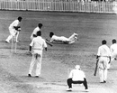 Arthur Morris is caught by Trevor Bailey off  Alec Bedser , Australia v England, 1st Test, Brisbane, December 4, 1950
