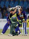 Misbah-ul-Haq slog-sweeps on his way to 76, Pakistan v Sri Lanka, Super Fours, Asia Cup, Karachi, June 29, 2008