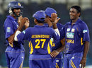 Ajantha Mendis and his team-mates are all smiles after a Bangladesh wicket, Bangladesh v Sri Lanka, Super Four, Asia Cup, Karachi, June 30, 2008