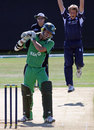 Joy for Dewald Nel as he has Reinhardt Strydom caught at the wicket, Scotland v Ireland, Aberdeen, July 2, 2008