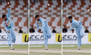 Pragyan Ojha in his final delivery stride, Bangladesh v India, Super Four, Asia Cup, Karachi, June 28, 2008 