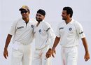 Anil Kumble, Harbhajan Singh, Zaheer Khan are all smiles after the win, Sri Lanka v India, 2nd Test, Galle, 4th day, August 3, 2008